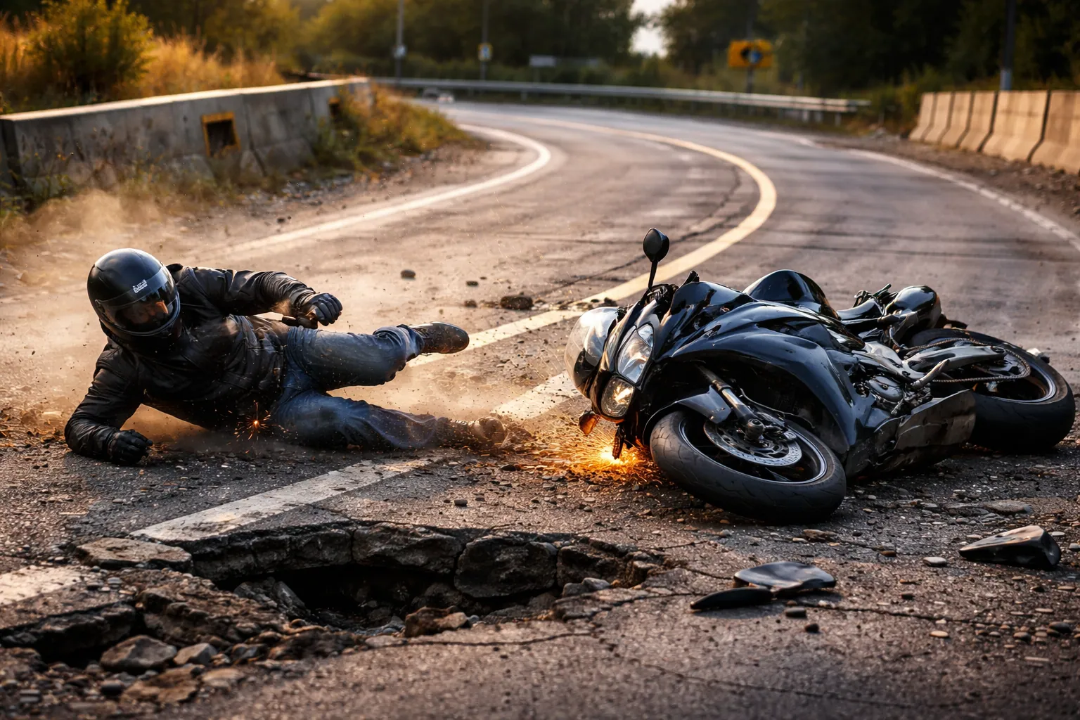 How Bad Road Design Can Lead to  Motorbike Crashes